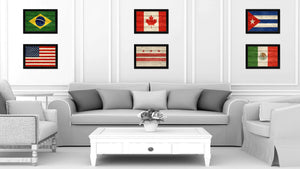 Washington DC Texture Flag Canvas Print Black Picture Frame