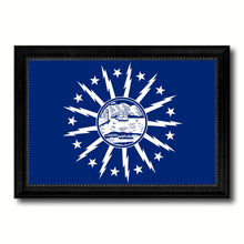 Load image into Gallery viewer, Buffalo City New York State Flag Canvas Print Black Picture Frame
