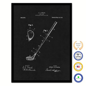 1910 Golf Club Old Patent Art Print on Canvas Custom Framed Vintage Home Decor Wall Decoration Great for Gifts
