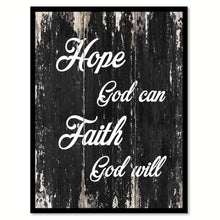 Load image into Gallery viewer, Hope God can faith God will Bible Verse Gift Ideas Home Decor Wall Art Framed Canvas Print, Black
