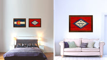 Load image into Gallery viewer, Arkansas State Flag Texture Canvas Print with Brown Picture Frame Gifts Home Decor Wall Art Collectible Decoration
