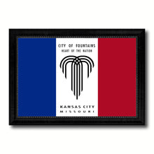 Load image into Gallery viewer, Kansas City Missouri State Flag Canvas Print Black Picture Frame
