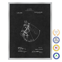 Load image into Gallery viewer, 1920 Cowboy Horse Bridle and Halter Antique Patent Artwork Silver Framed Canvas Home Office Decor Great for Cowboy Cowgirl Horseback Rider
