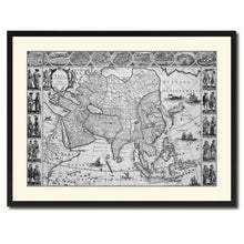 Load image into Gallery viewer, Asia Vintage B&amp;W Map Canvas Print, Picture Frame Home Decor Wall Art Gift Ideas

