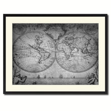 Load image into Gallery viewer, Vintage World Vintage B&amp;W Map Canvas Print, Picture Frame Home Decor Wall Art Gift Ideas
