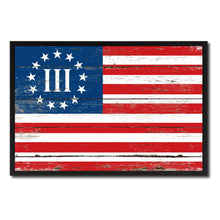Load image into Gallery viewer, 3 Percent Betsy Ross Nyberg Battle III Revolutionary War Military Flag Vintage Canvas Print with Picture Frame Home Decor Man Cave Wall Art Collectible Decoration Artwork Gifts
