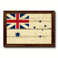 Load image into Gallery viewer, Australian White Ensign City Australia Country Vintage Flag Canvas Print Brown Picture Frame
