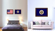 Load image into Gallery viewer, Minnesota State Flag Canvas Print with Custom Brown Picture Frame Home Decor Wall Art Decoration Gifts
