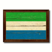 Load image into Gallery viewer, Sierra Leone Country Flag Vintage Canvas Print with Brown Picture Frame Home Decor Gifts Wall Art Decoration Artwork
