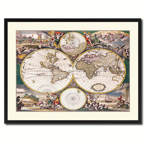 Frederick Ee Wit   Vintage Antique Map Wall Art Home Decor Gift Ideas Canvas Print Custom Picture Frame