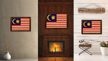 Load image into Gallery viewer, Malaysia Country Flag Vintage Canvas Print with Brown Picture Frame Home Decor Gifts Wall Art Decoration Artwork
