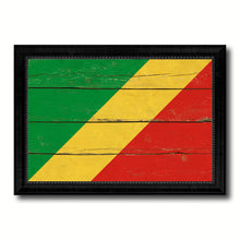 Load image into Gallery viewer, Congo Republic Country Flag Vintage Canvas Print with Black Picture Frame Home Decor Gifts Wall Art Decoration Artwork
