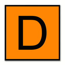 Load image into Gallery viewer, Alphabet D Orange Canvas Print Black Frame Kids Bedroom Wall Décor Home Art
