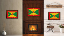Load image into Gallery viewer, Grenada Country Flag Vintage Canvas Print with Brown Picture Frame Home Decor Gifts Wall Art Decoration Artwork

