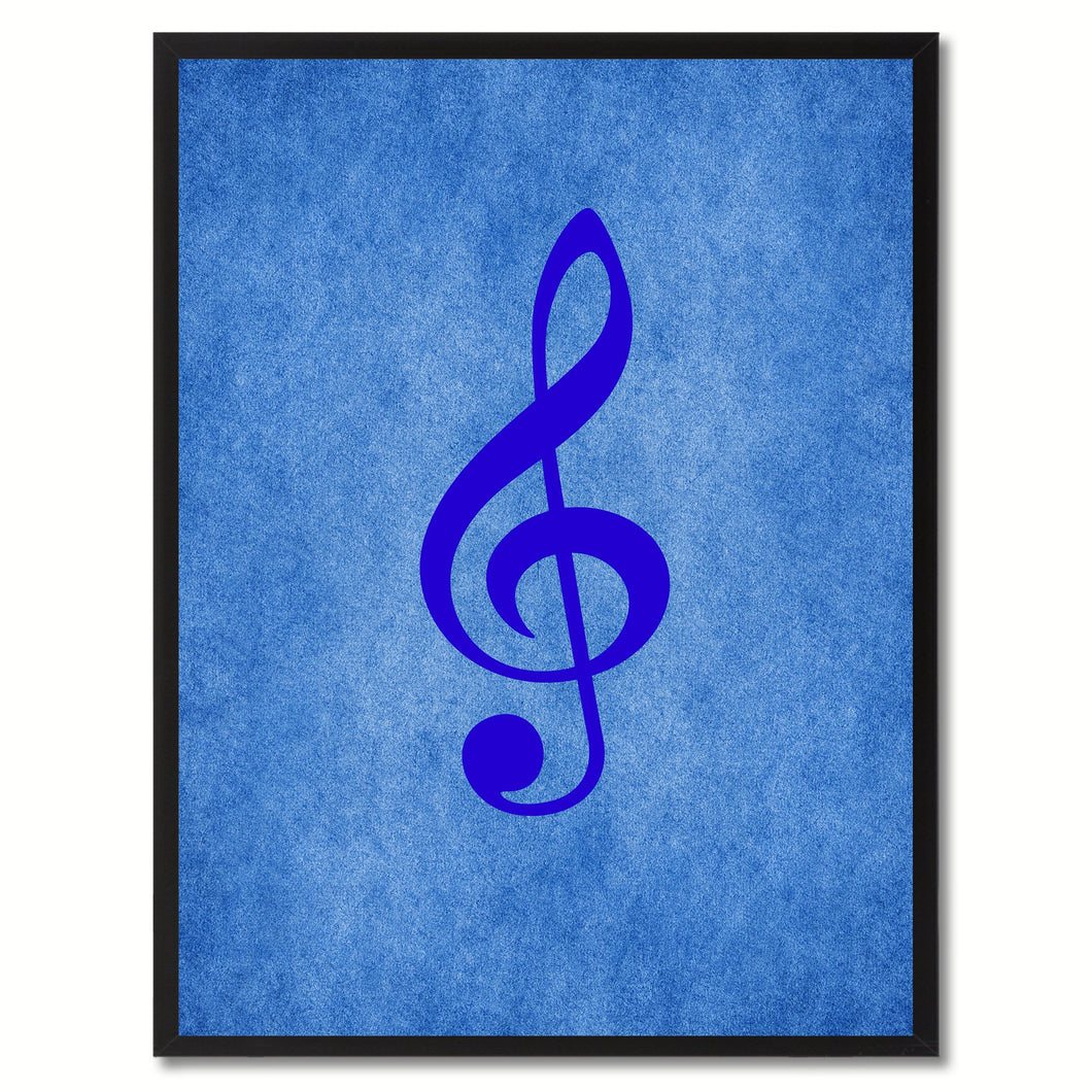Treble Music Blue Canvas Print Pictures Frames Office Home Décor Wall Art Gifts