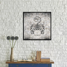 Load image into Gallery viewer, Zodiac Scorpio Horoscope Canvas Print, Black Picture Frame Home Decor Wall Art Gift

