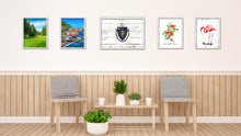 Load image into Gallery viewer, Massachusetts State Flag Shabby Chic Gifts Home Decor Wall Art Canvas Print, White Wash Wood Frame
