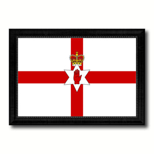 North Irish Ulster City Northern Ireland Country Flag Canvas Print Black Picture Frame
