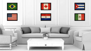 Paraguay Country Flag Texture Canvas Print with Black Picture Frame Home Decor Wall Art Decoration Collection Gift Ideas