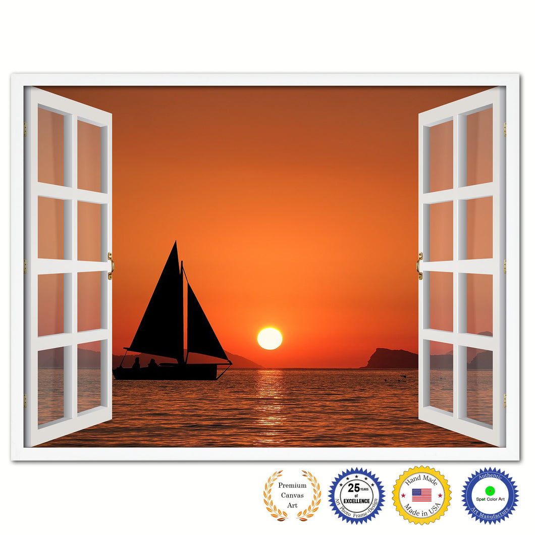 Custom for Kriszta - Landscape Picture French Window Canvas Print with Frame