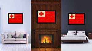 Tonga Country Flag Vintage Canvas Print with Black Picture Frame Home Decor Gifts Wall Art Decoration Artwork