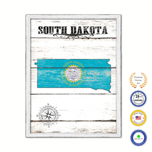 South Dakota Flag Gifts Home Decor Wall Art Canvas Print with Custom Picture Frame