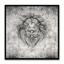 Load image into Gallery viewer, Zodiac Leo Horoscope Black Canvas Print, Black Custom Frame
