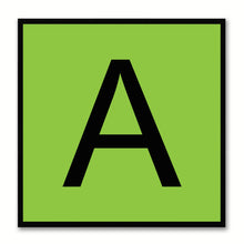 Load image into Gallery viewer, Alphabet A Green Canvas Print Black Frame Kids Bedroom Wall Décor Home Art
