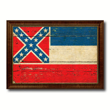 Load image into Gallery viewer, Mississippi State Vintage Flag Canvas Print with Brown Picture Frame Home Decor Man Cave Wall Art Collectible Decoration Artwork Gifts
