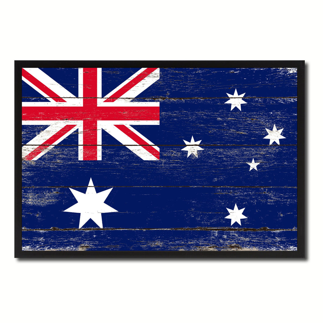Australia Country National Flag Vintage Canvas Print with Picture Frame Home Decor Wall Art Collection Gift Ideas
