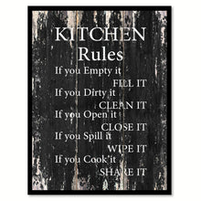 Load image into Gallery viewer, Kitchen Rules Motivational Quote Saying Canvas Print with Picture Frame Home Decor Wall Art
