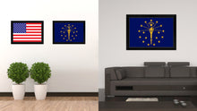 Load image into Gallery viewer, Indiana State Flag Canvas Print with Custom Black Picture Frame Home Decor Wall Art Decoration Gifts
