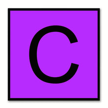 Load image into Gallery viewer, Alphabet C Purple Canvas Print Black Frame Kids Bedroom Wall Décor Home Art
