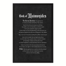 Load image into Gallery viewer, Maimonides Medical Oath, Hippocratic Oath, Medical Gifts, Gift for Doctor, Medical Decor, Medical Student, Office Decor, doctor office, Black Frame
