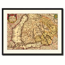 Load image into Gallery viewer, Finland Centuries Vintage Antique Map Wall Art Home Decor Gift Ideas Canvas Print Custom Picture Frame
