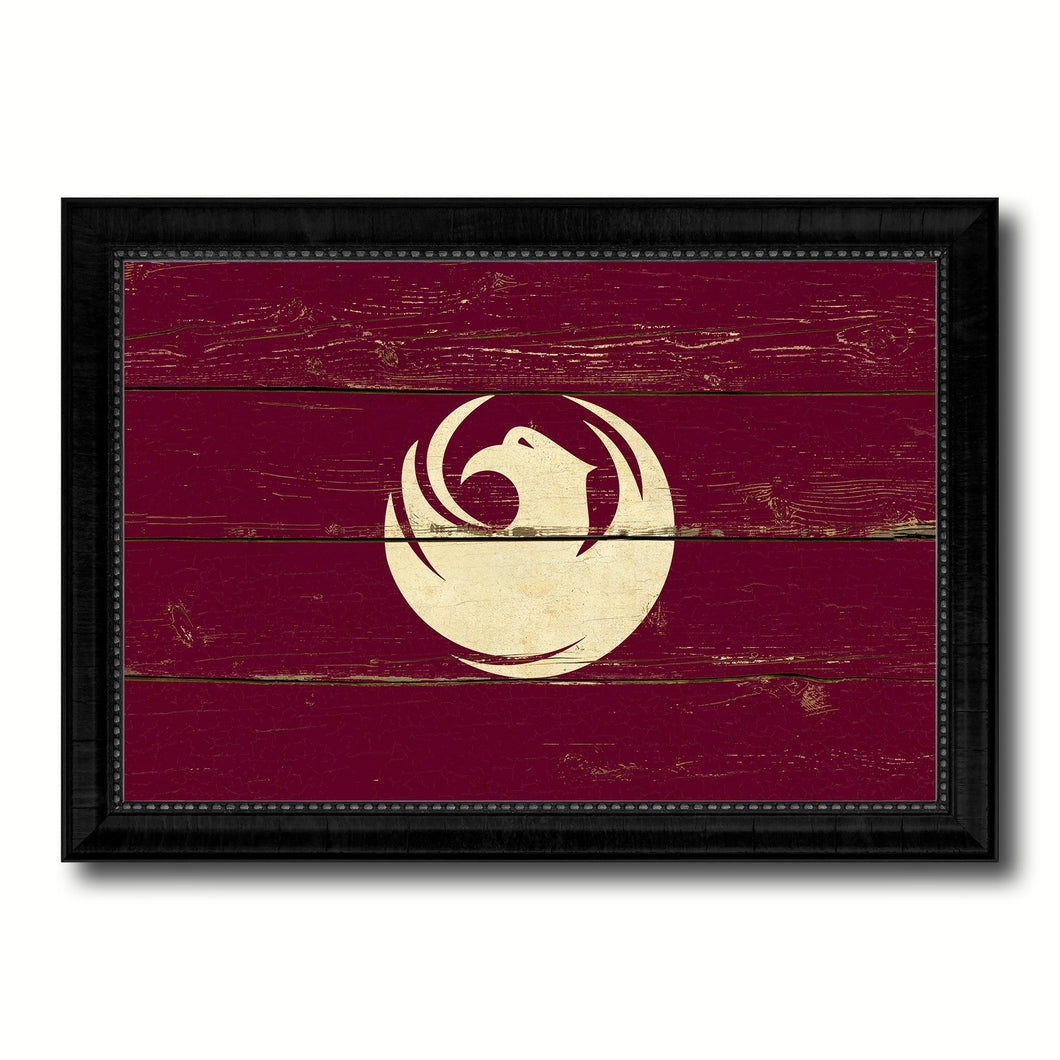 Phoenix City Arizona State Vintage Flag Canvas Print Black Picture Frame