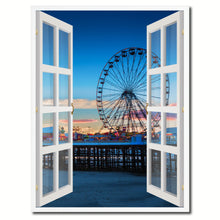 Load image into Gallery viewer, Sunset View Ferris Wheel Picture French Window Canvas Print with Frame Gifts Home Decor Wall Art Collection
