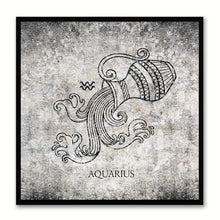 Load image into Gallery viewer, Zodiac Aquarius Horoscope Black Canvas Print, Black Custom Frame
