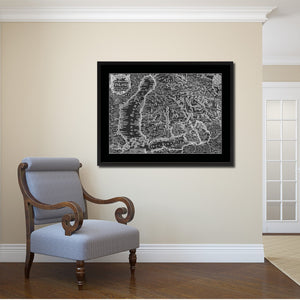 Finland Centuries Vintage Monochrome Map Canvas Print, Gifts Picture Frames Home Decor Wall Art