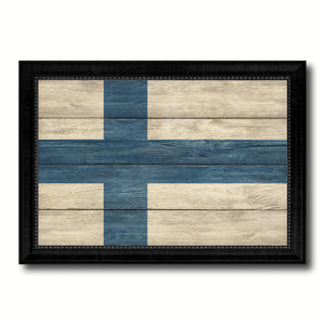 Finland Country Flag Texture Canvas Print with Black Picture Frame Home Decor Wall Art Decoration Collection Gift Ideas