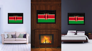 Kenya Country Flag Vintage Canvas Print with Black Picture Frame Home Decor Gifts Wall Art Decoration Artwork