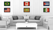Load image into Gallery viewer, Kanaka Maoli City Hawaii State Texture Flag Canvas Print Black Picture Frame
