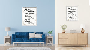 Home Where You Treat Your Friends Like Family Vintage Saying Gifts Home Decor Wall Art Canvas Print with Custom Picture Frame