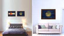 Load image into Gallery viewer, Nebraska State Flag Texture Canvas Print with Brown Picture Frame Gifts Home Decor Wall Art Collectible Decoration
