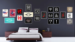 Alphabet Letter E Blue Canvas Print Black Frame Kids Bedroom Wall Décor Home Art