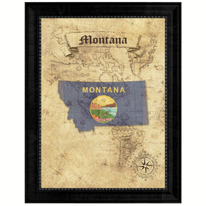 Montana State Vintage Map Gifts Home Decor Wall Art Office Decoration