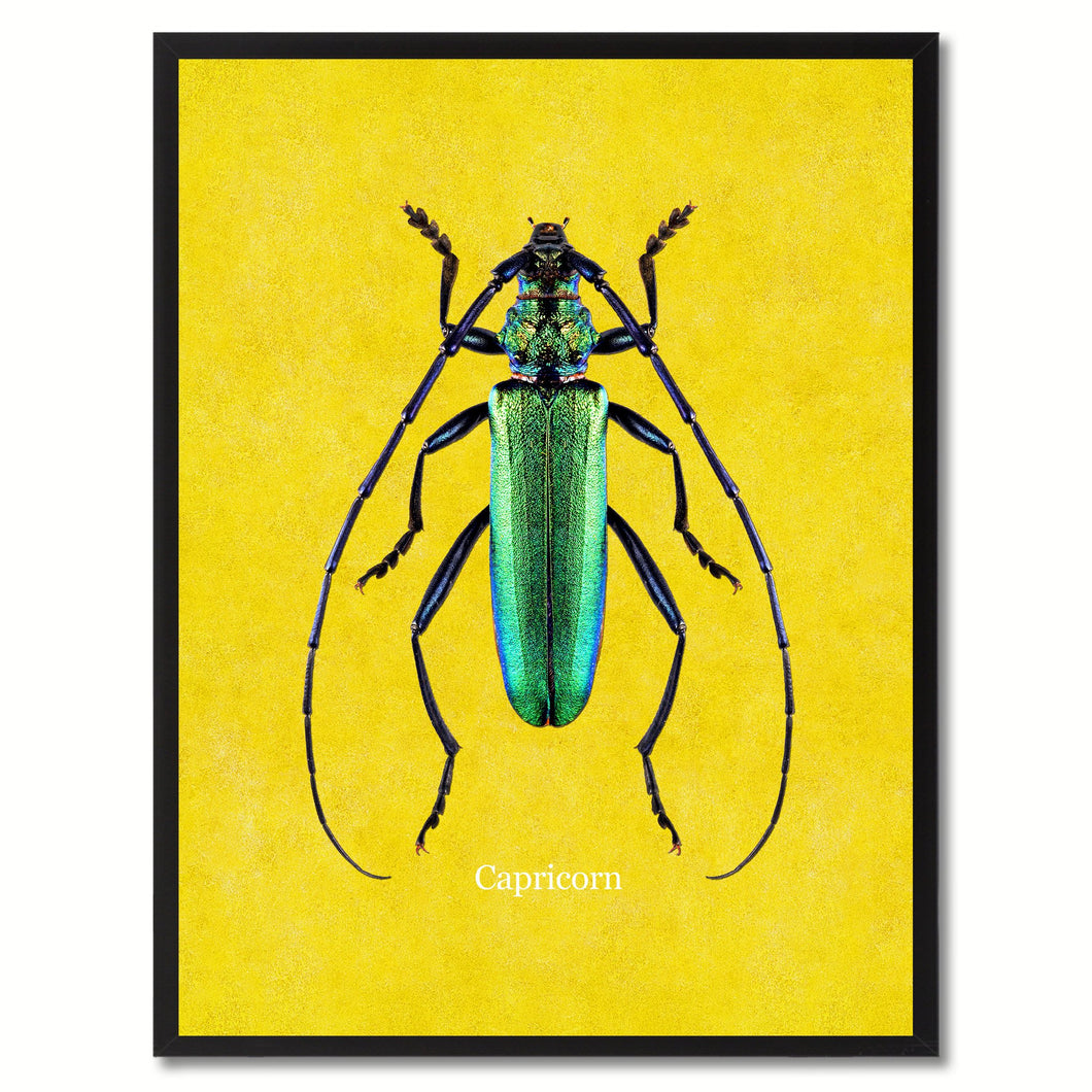 Capricorn Yellow Canvas Print, Picture Frames Home Decor Wall Art Gifts