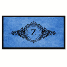 Load image into Gallery viewer, Alphabet Letter Z Blue Canvas Print, Black Custom Frame

