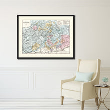 Load image into Gallery viewer, Central Germany Vintage Antique Map Wall Art Home Decor Gift Ideas Canvas Print Custom Picture Frame

