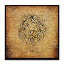 Load image into Gallery viewer, Zodiac Leo Horoscope Brown Canvas Print, Black Custom Frame
